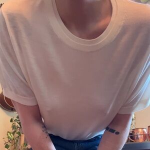 AllSaints White Short-Sleeve Soft 100% Wool Knit Tee